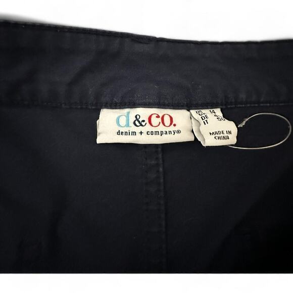 Denim and Co. Easywear Twill Cropped Wide Leg Pants Navy (14) - Picture 11 of 12